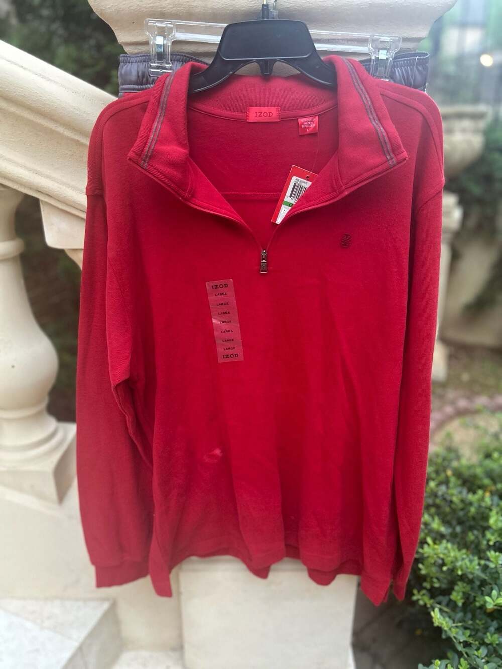 IZOD Men's Advantage Performance 1/4 Zip Fleece Pullover Sweater Red
